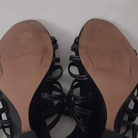 $5 LAST CALL! TAHARI ~ Leather Strappy Wedges - Picture 12 of 16